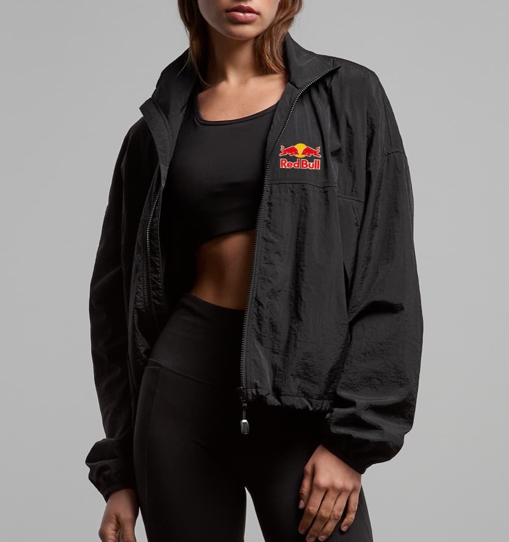 Red Bull embroidered jacket shown as an outerwear example