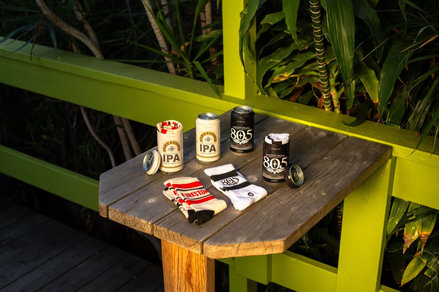 Firestone Walker socks shown as a quarter-cut product shot