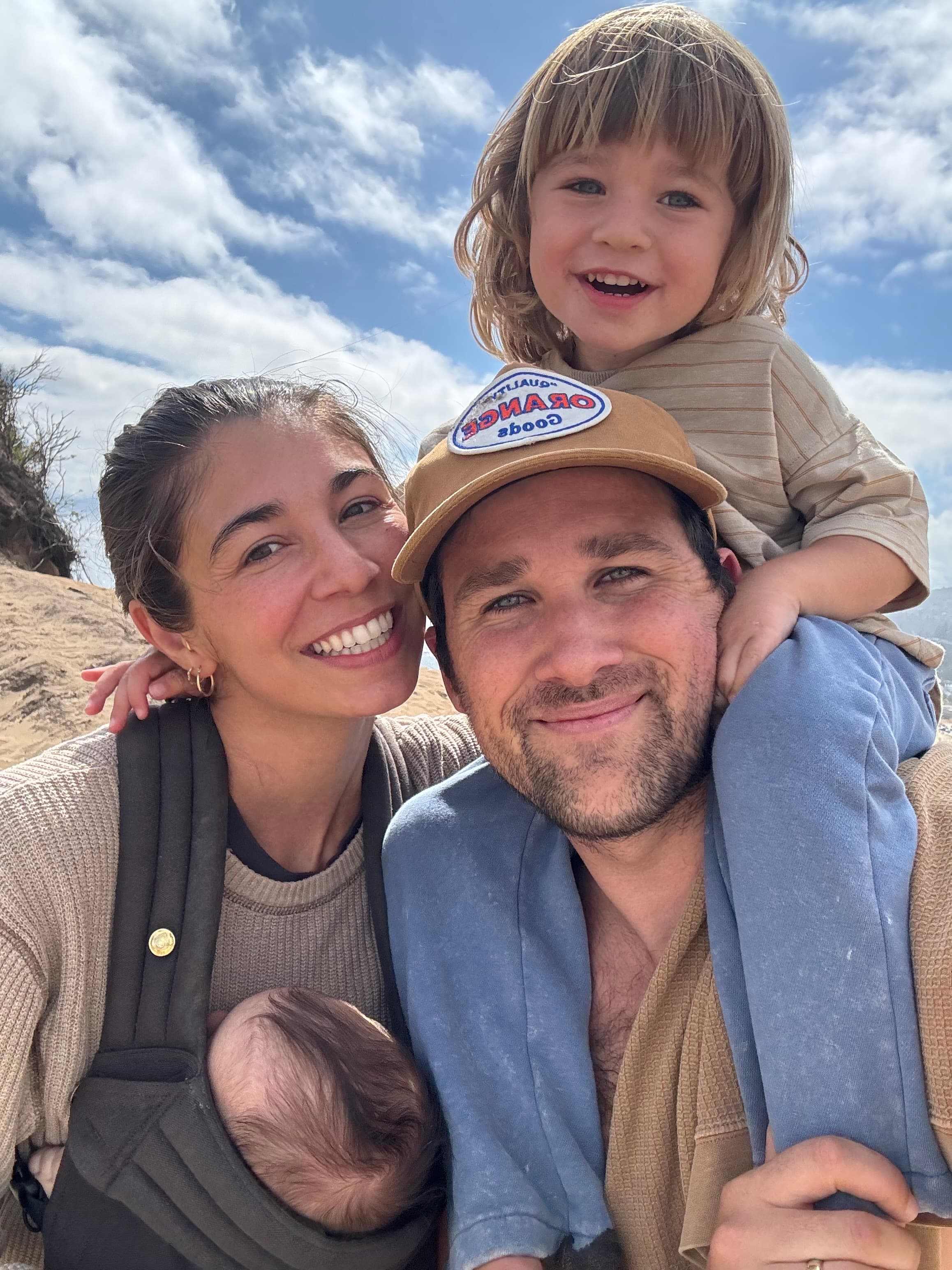 Easton Jones with his family outdoors