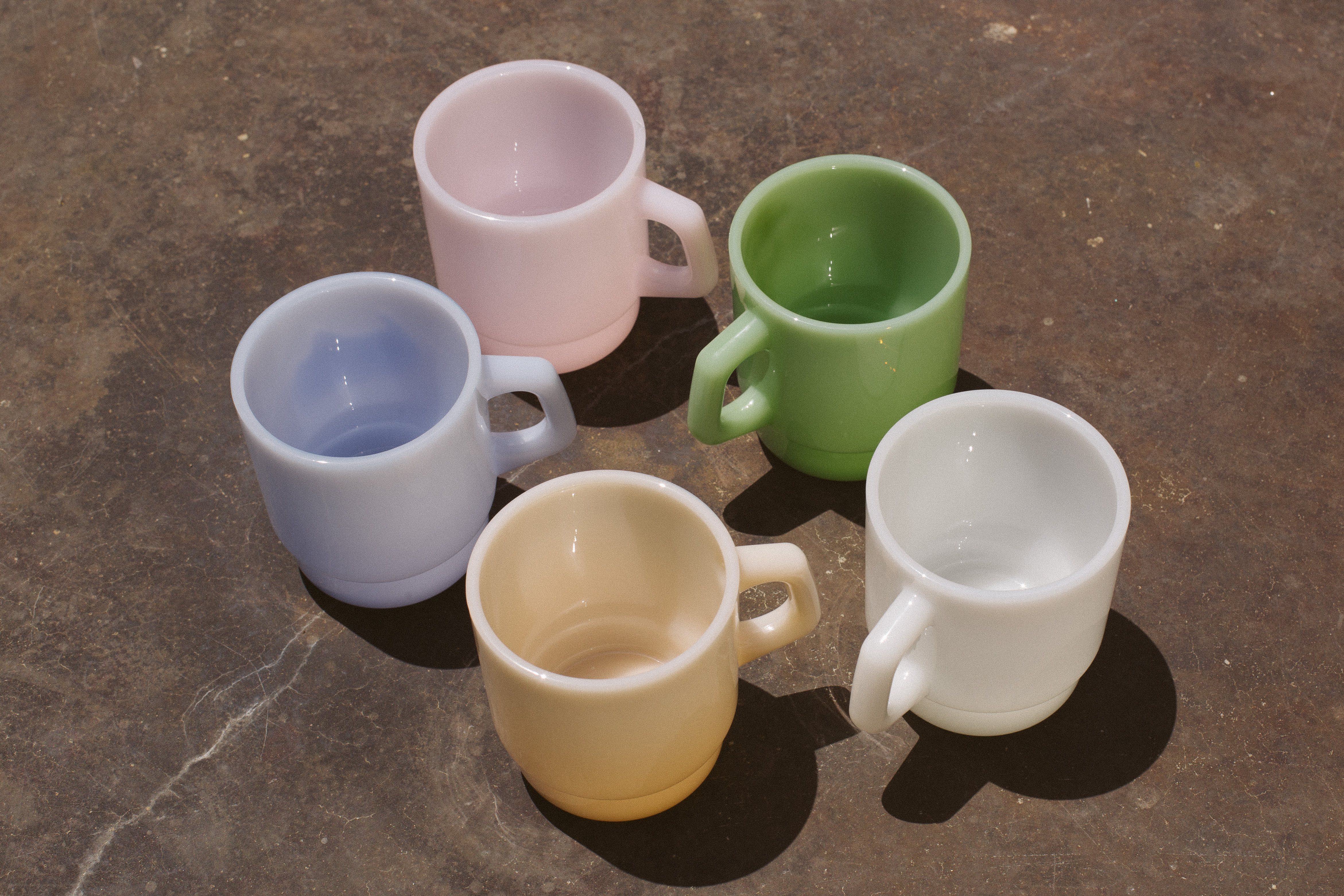 Layla Bagels — Milk Glass Mugs