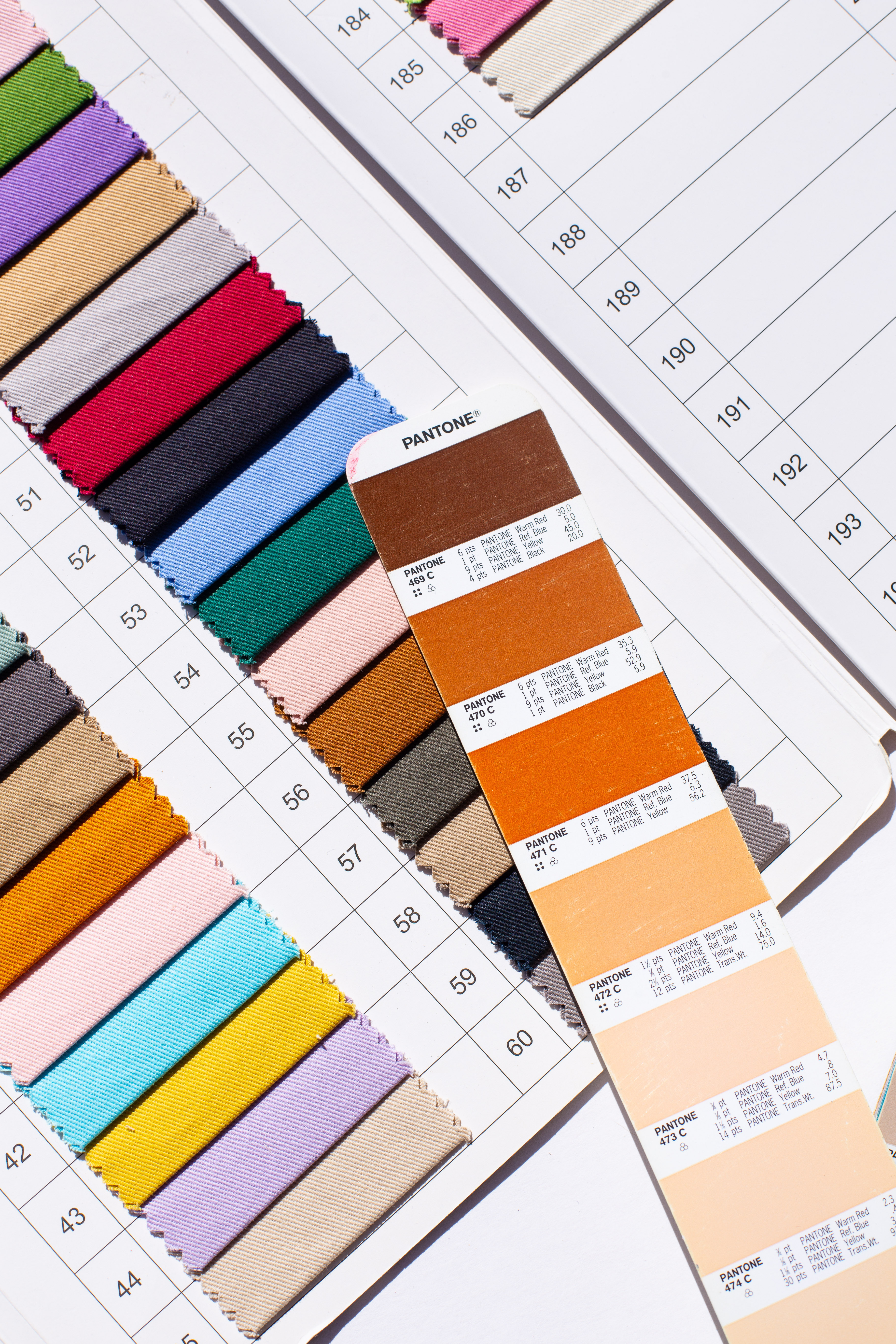 Fabric and color materials for a full custom hat project